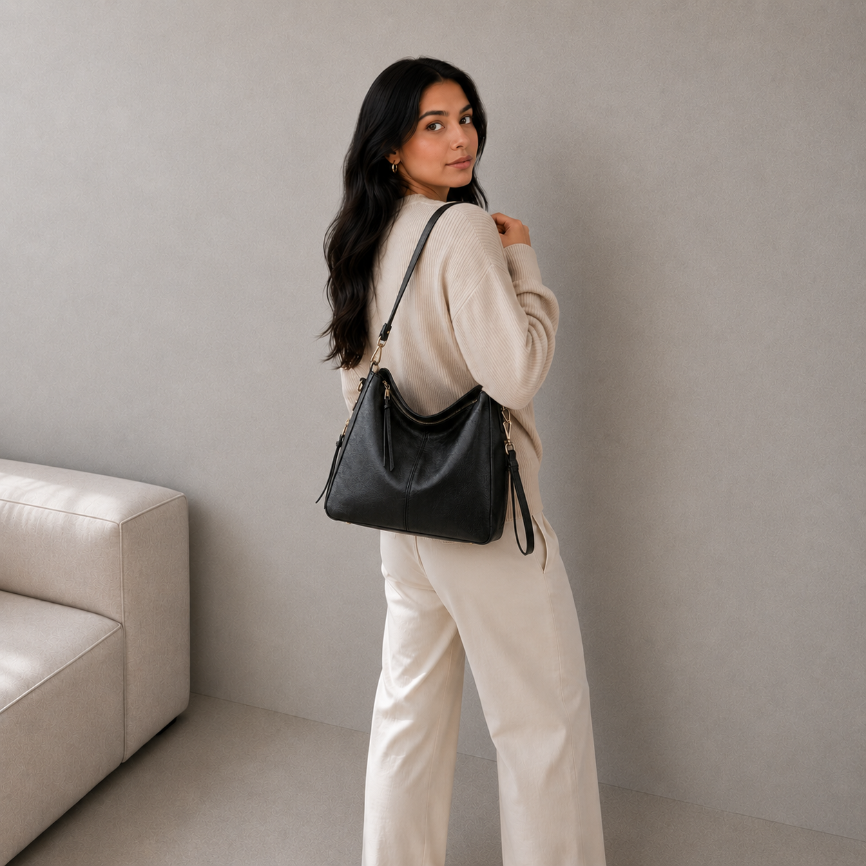 Bolso Hobo Vintage de Cuero